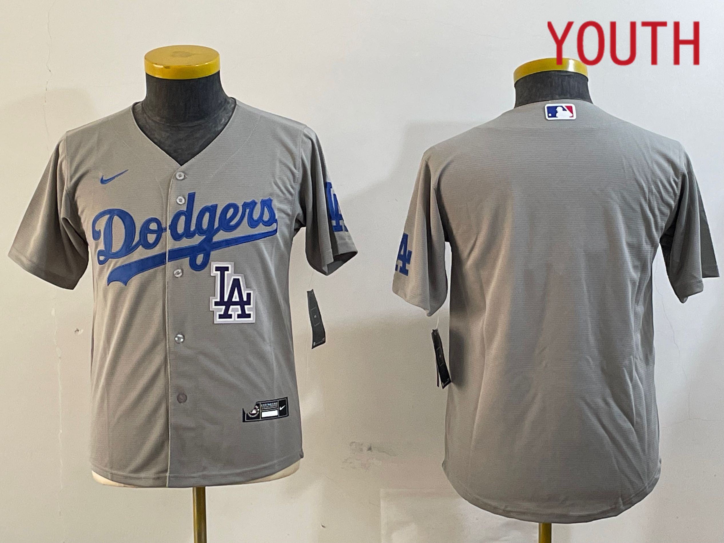 Youth Los Angeles Dodgers Blank Grey Game 2024 Nike MLB Jersey style 12161->youth mlb jersey->Youth Jersey